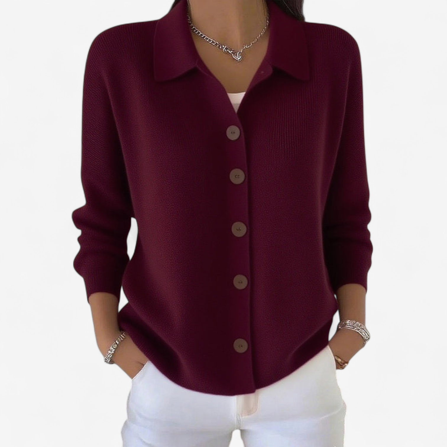 Adrienne™ Élégante Veste Boutonnée