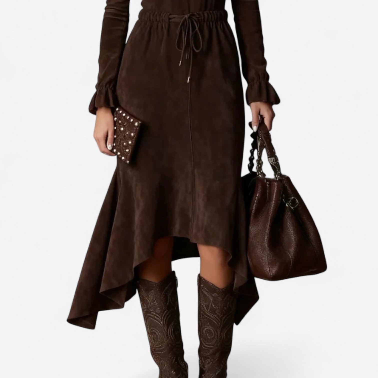 Silvia™ Robe Asymétrique Chocolat