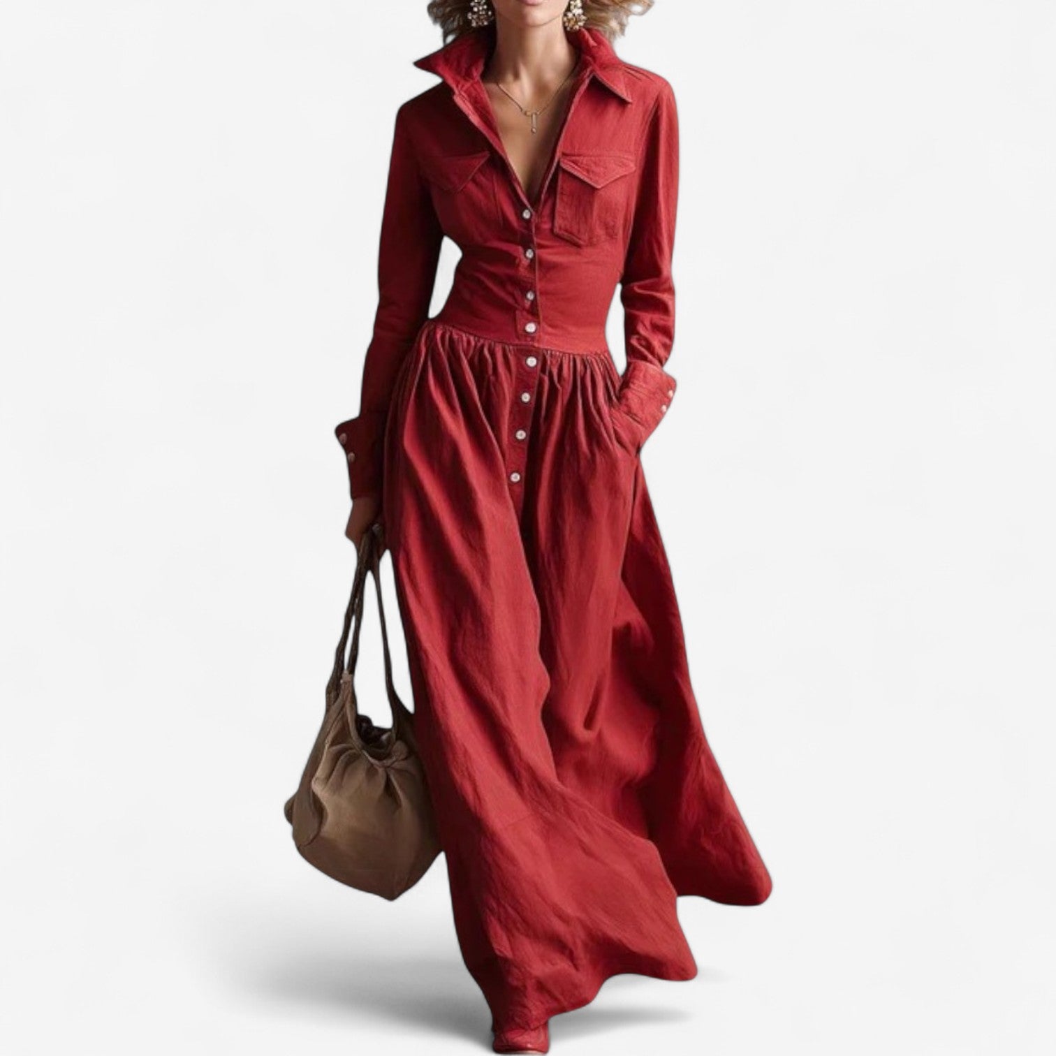 Janine™ Robe Boutonnée Élégante