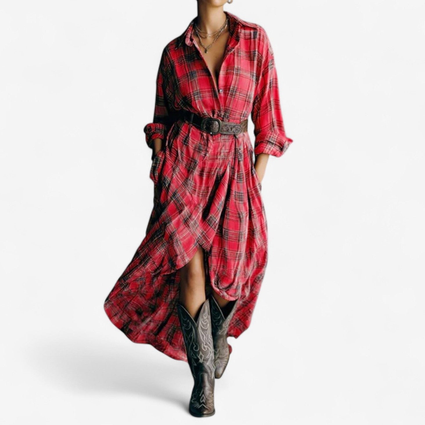 Clelia™ Robe à Carreaux