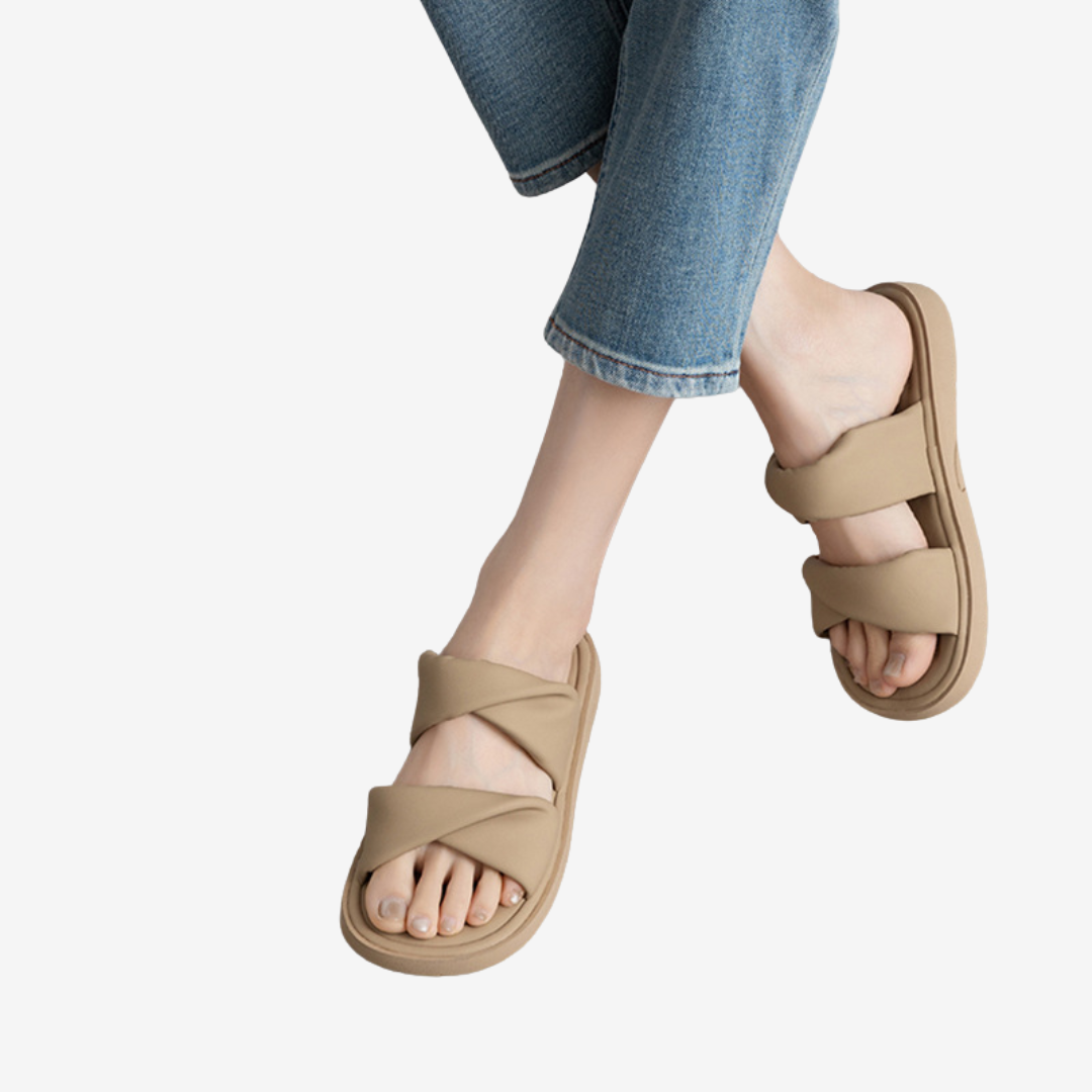 Adélaïde™ Sandales Plates en Cuir