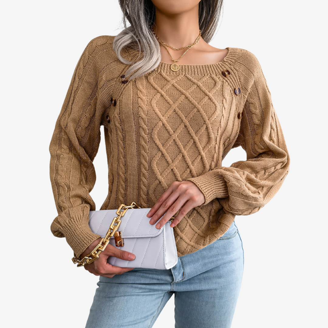 Meli™ Pull à Boutons Décoratifs