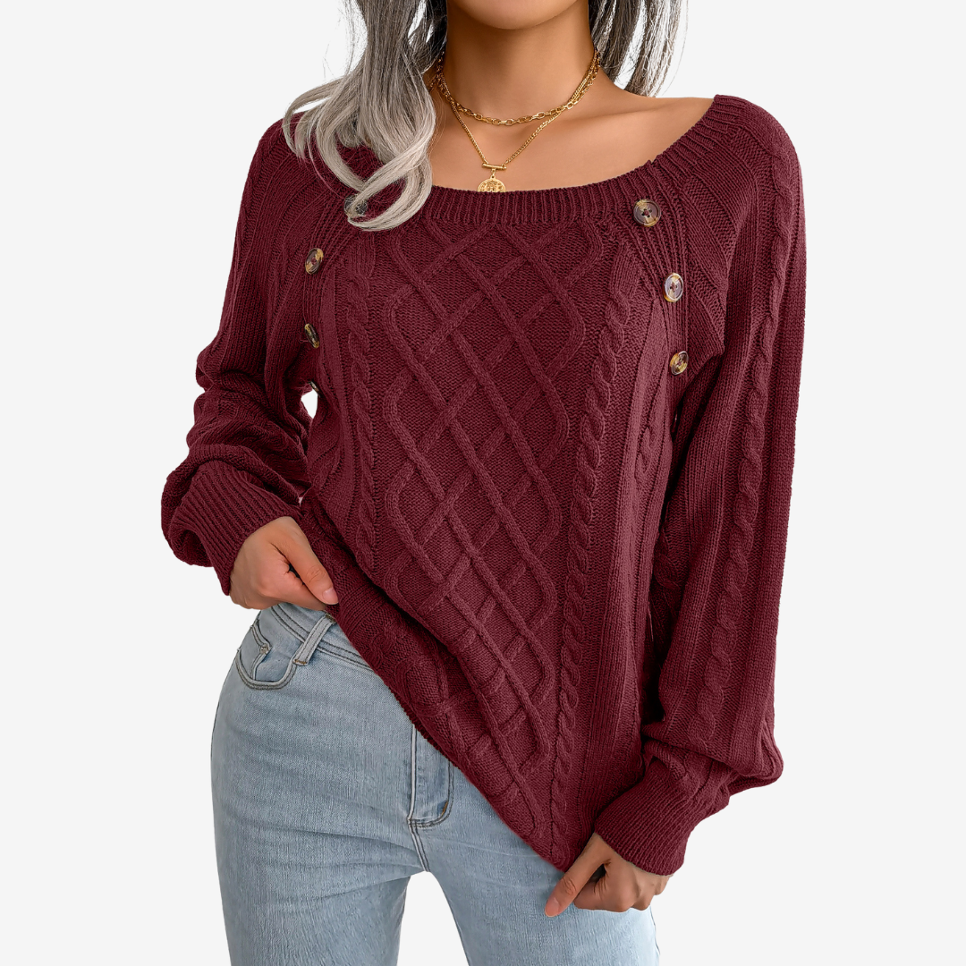 Meli™ Pull à Boutons Décoratifs