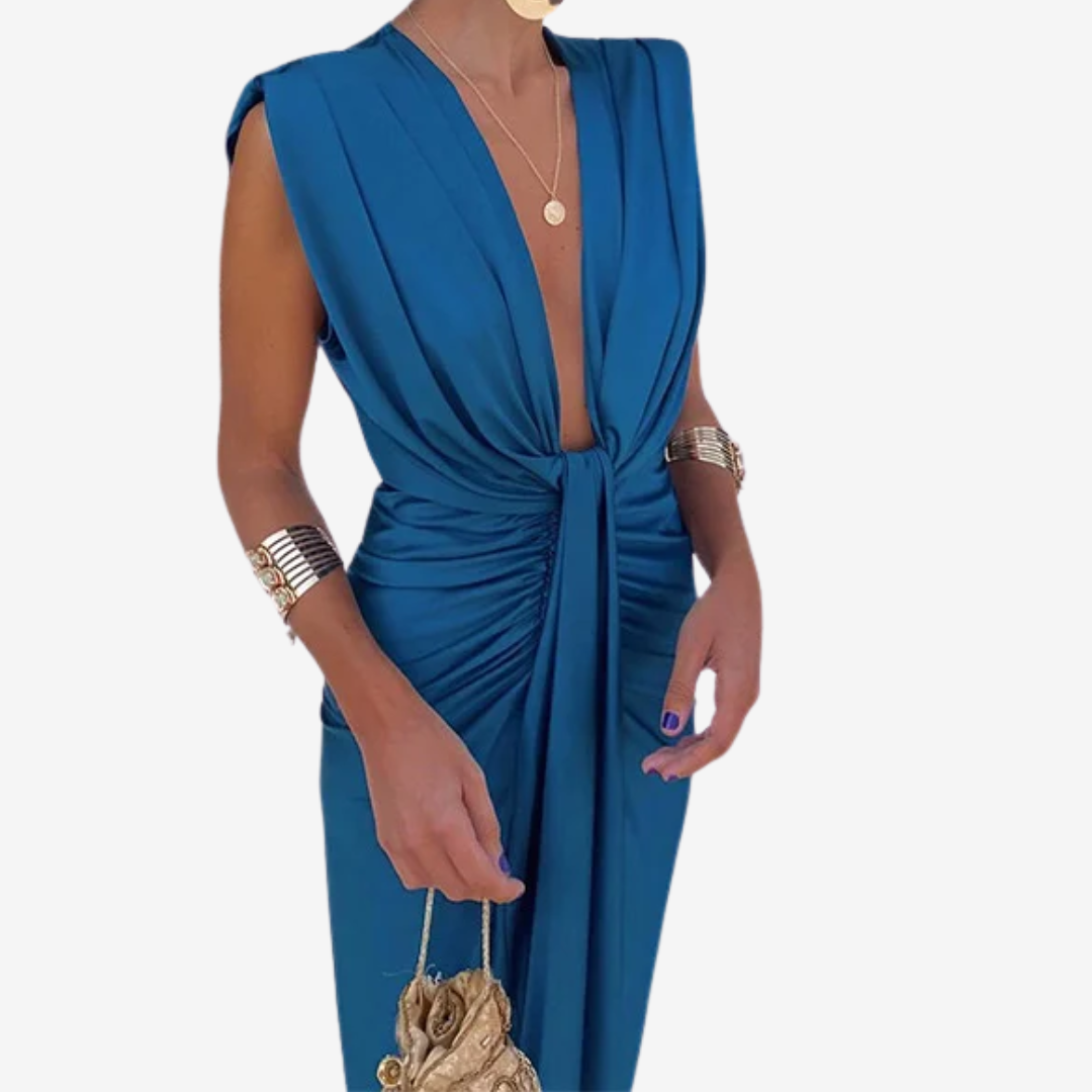 Assia™ Robe Midi Drapée