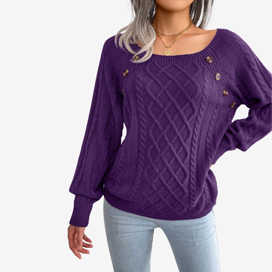 Meli™ Pull à Boutons Décoratifs