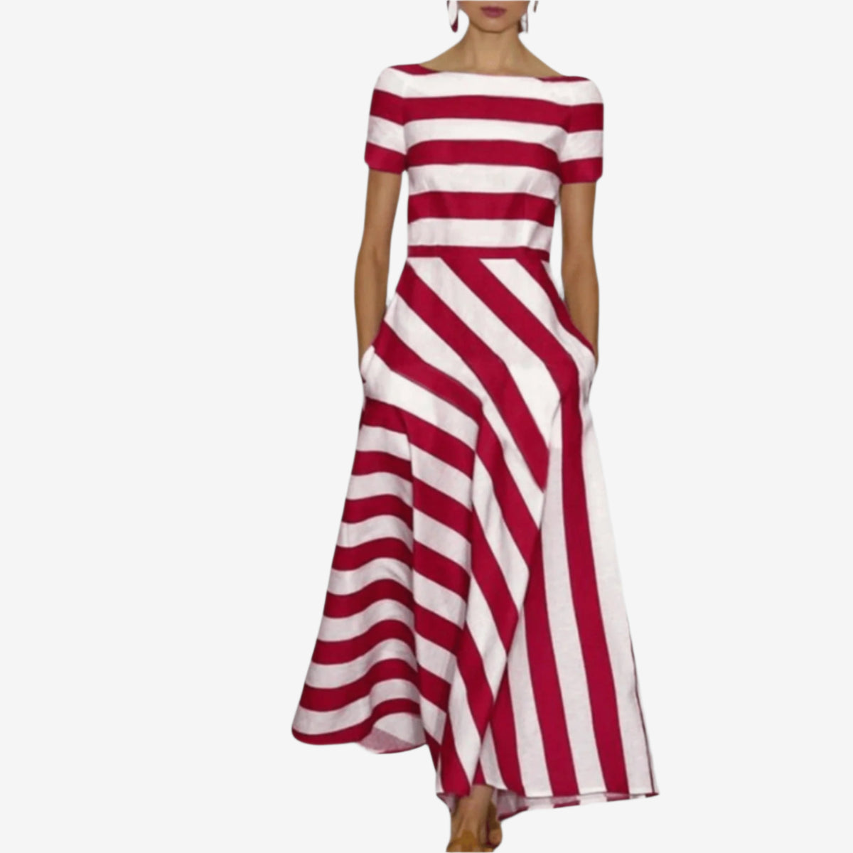 Elska™ Robe Rayée Élancée