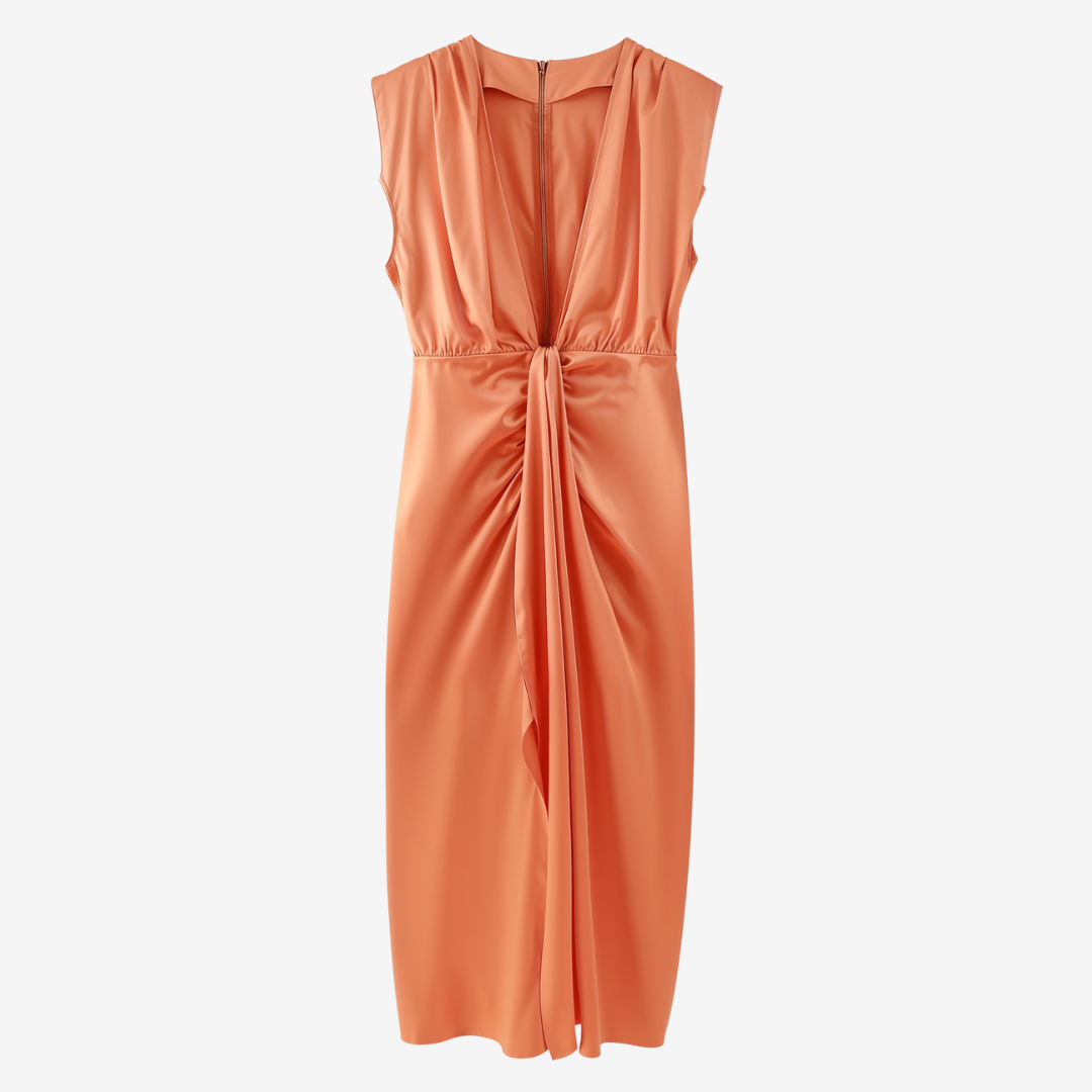 Assia™ Robe Midi Drapée