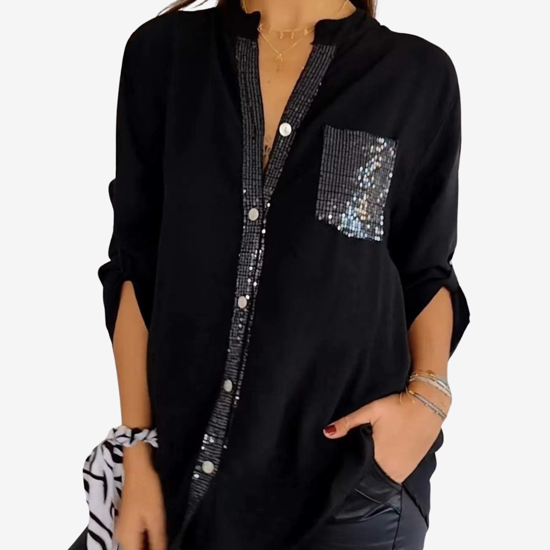 Elyn™ Chemise  à Poche Pailletée