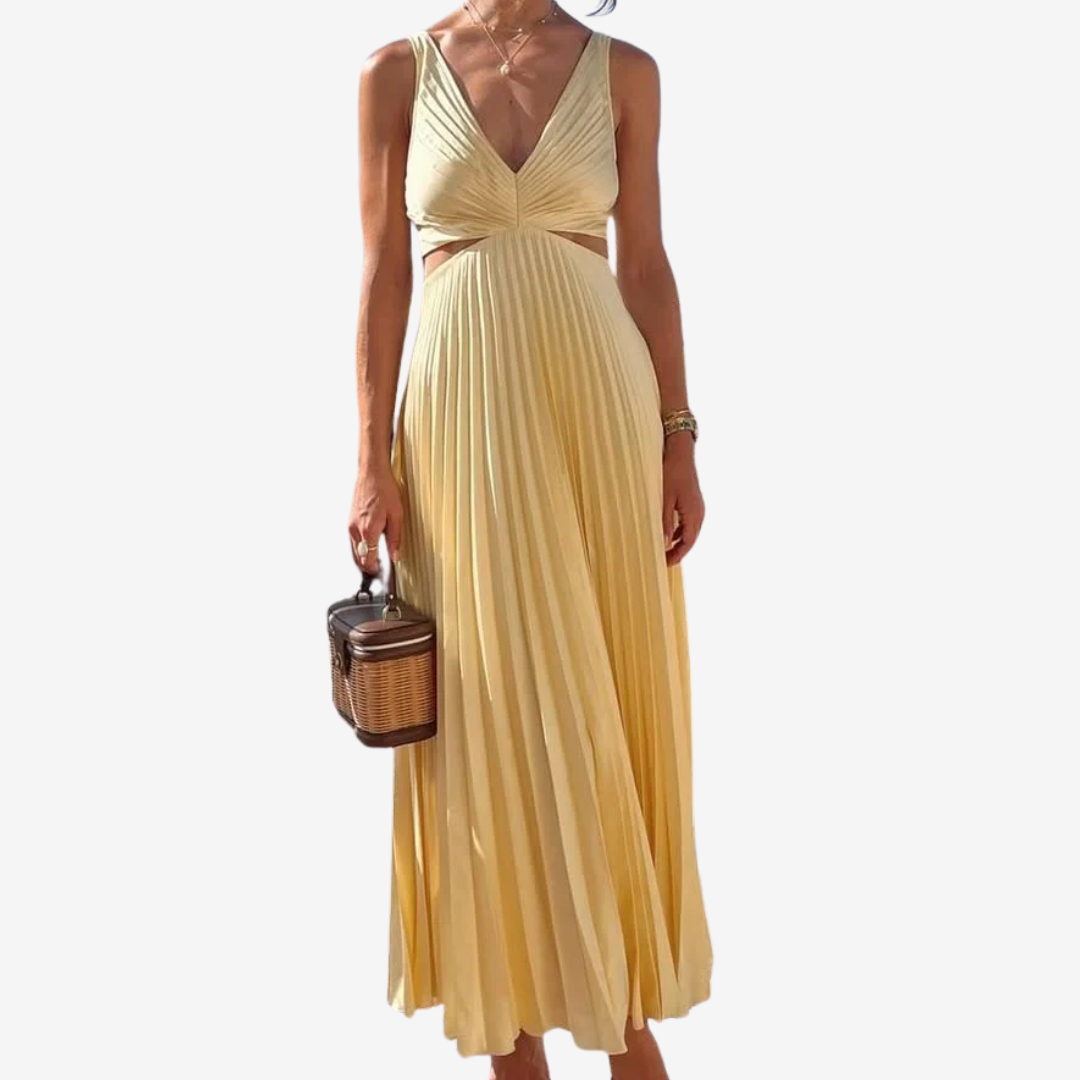 Vivienne™ Midi Plissée de Soirée Dos Nu