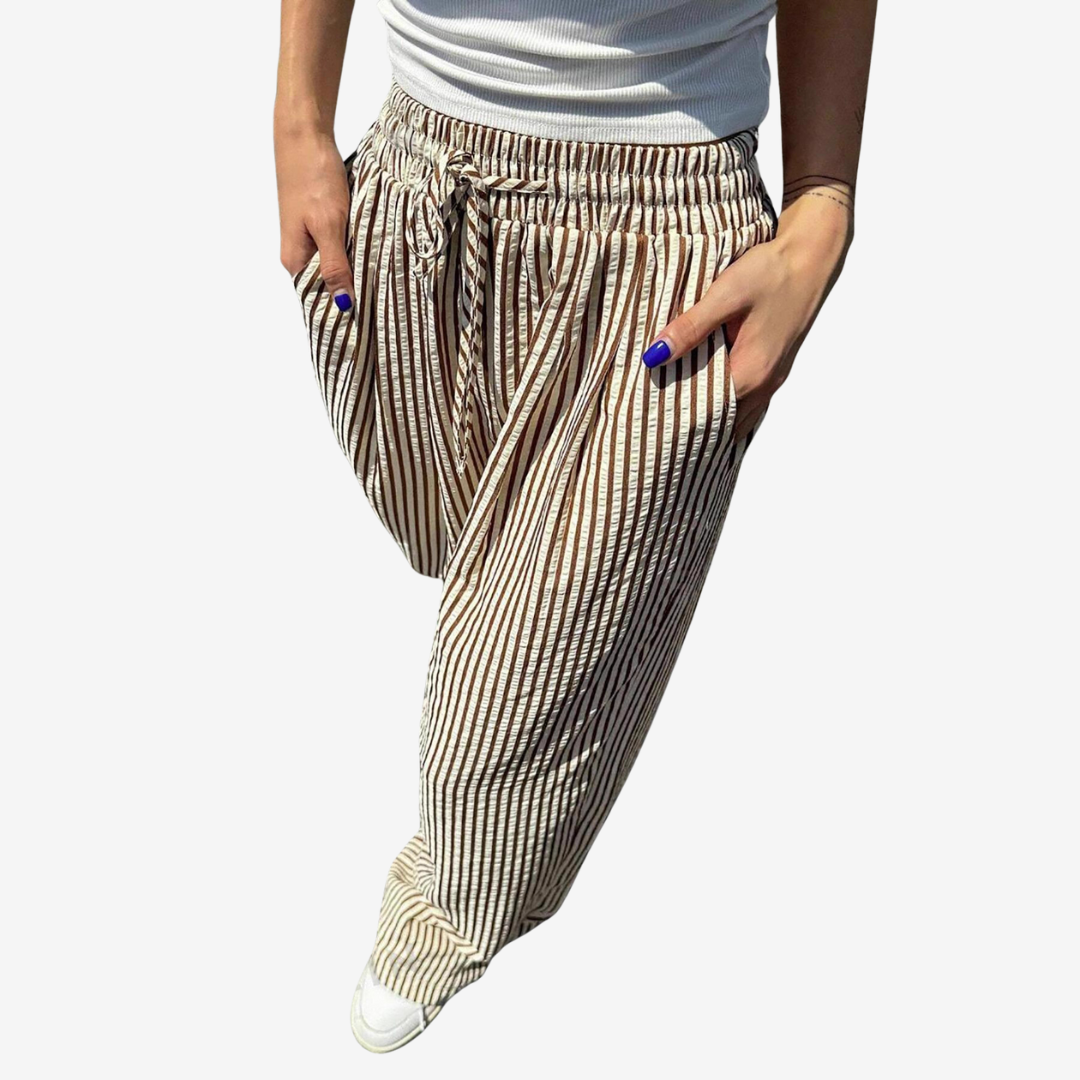 Zara™ Pantalon Rayé Décontracté