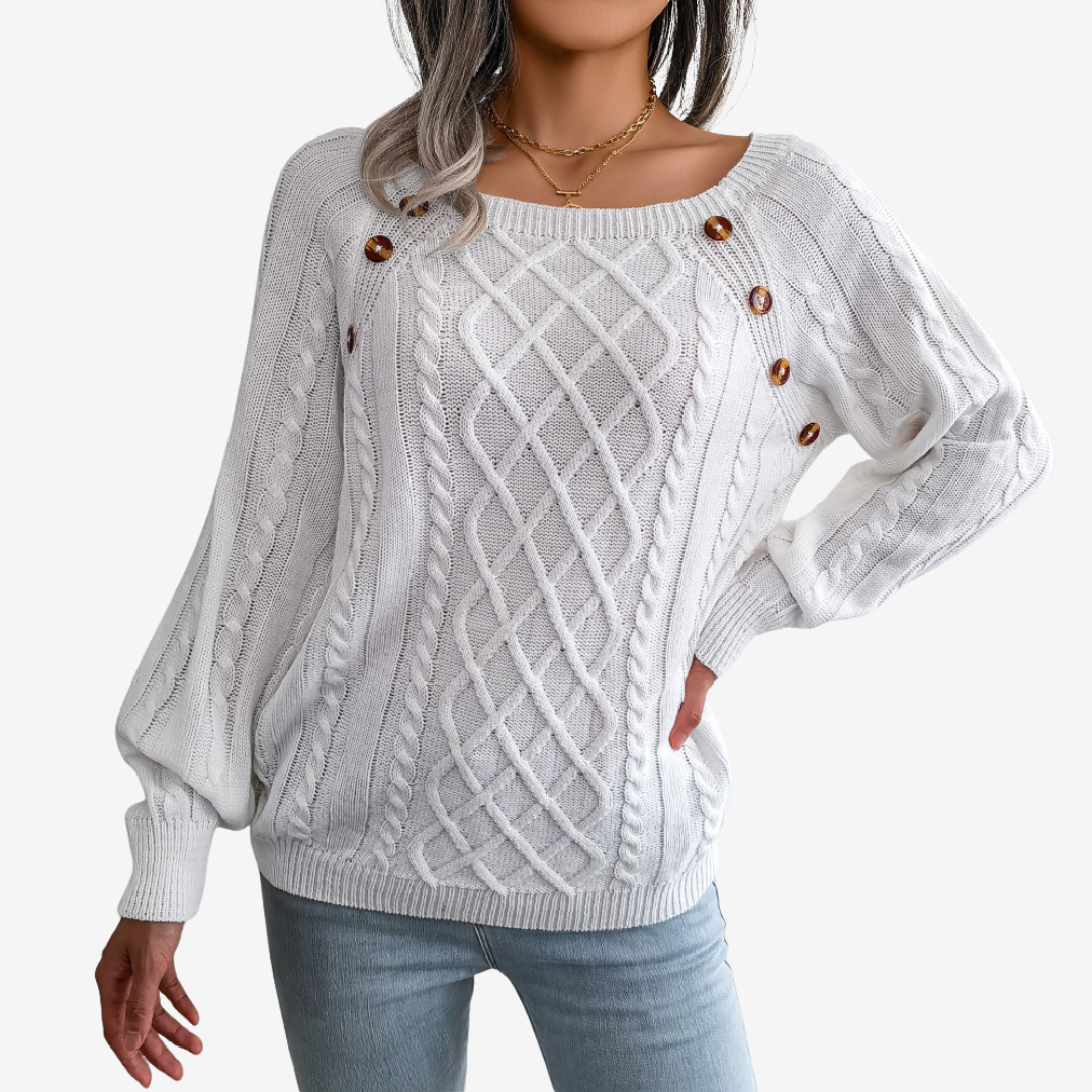 Meli™ Pull à Boutons Décoratifs