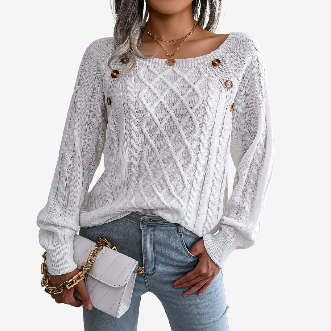 Meli™ Pull à Boutons Décoratifs