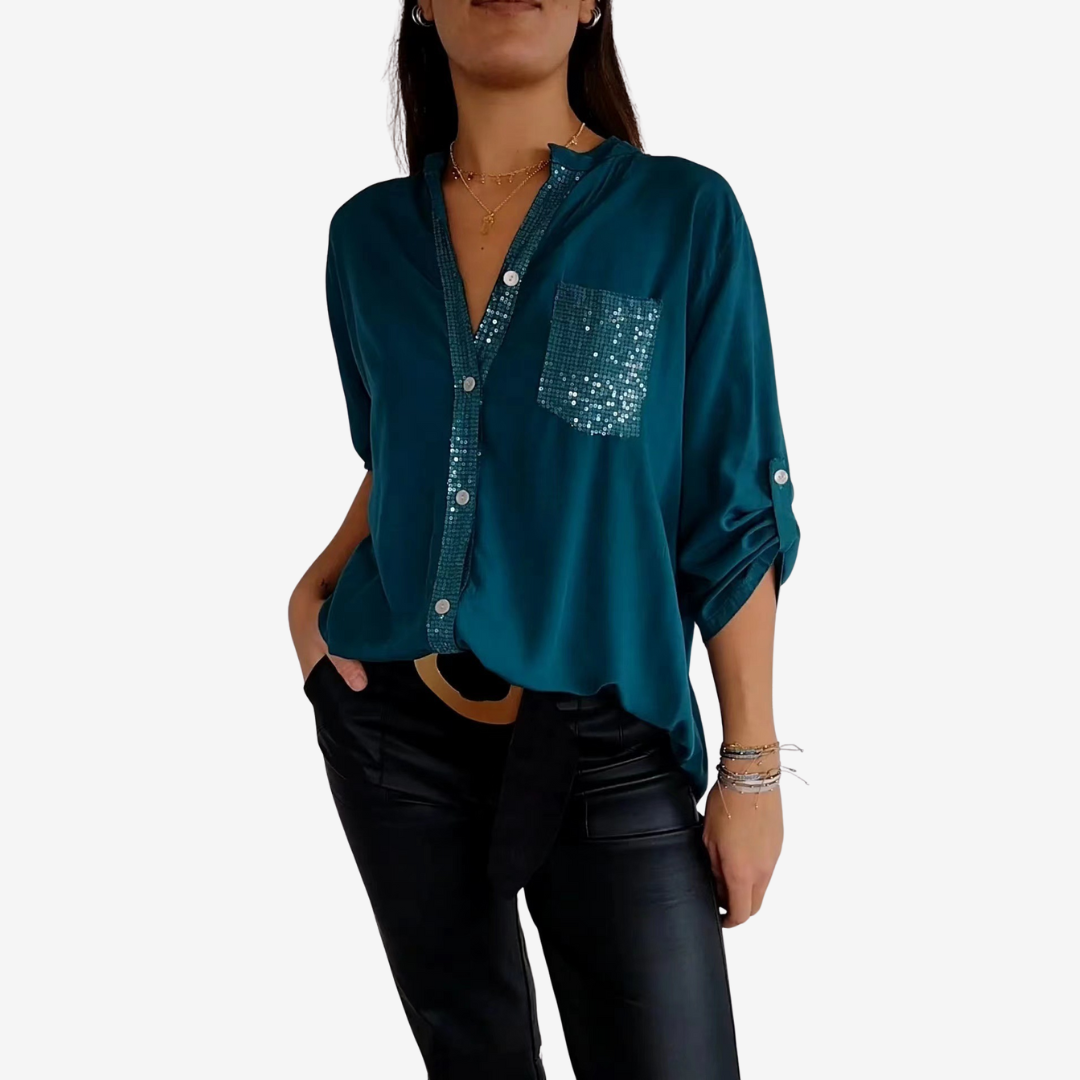 Elyn™ Chemise  à Poche Pailletée