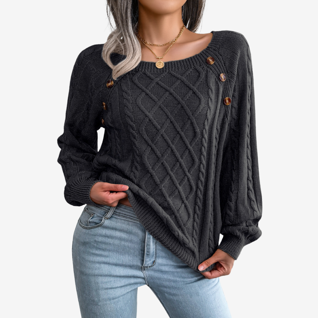 Meli™ Pull à Boutons Décoratifs