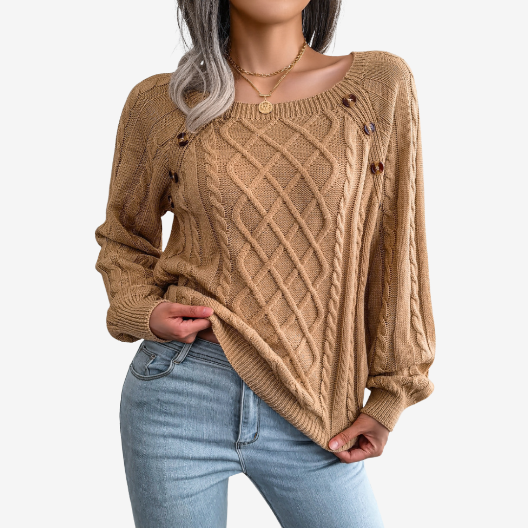 Meli™ Pull à Boutons Décoratifs