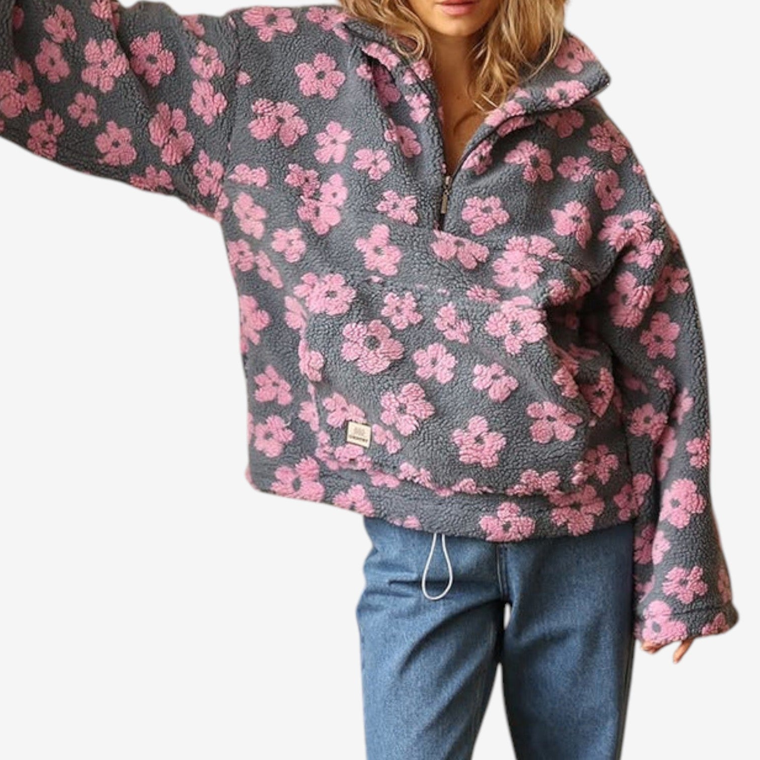 Emmanuelle™ Pull Polaire Fleuri