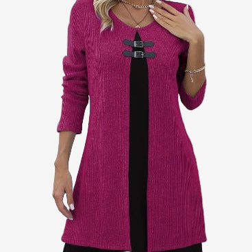 Elora™ Robe Pull Chic Avec Contraste