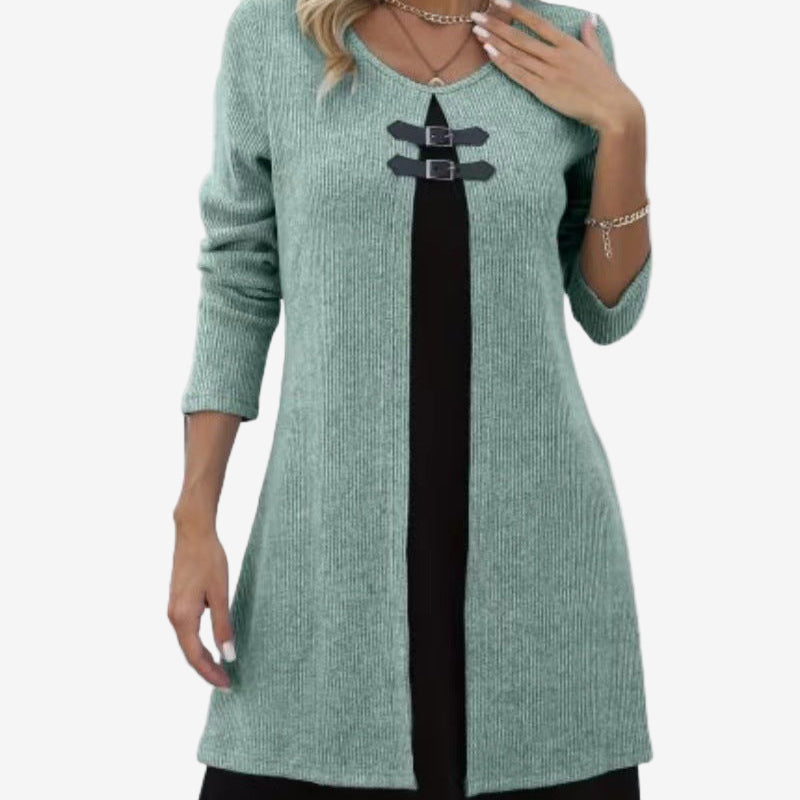 Elora™ Robe Pull Chic Avec Contraste