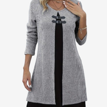 Elora™ Robe Pull Chic Avec Contraste