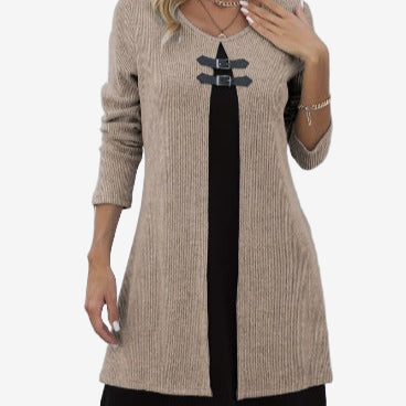 Elora™ Robe Pull Chic Avec Contraste
