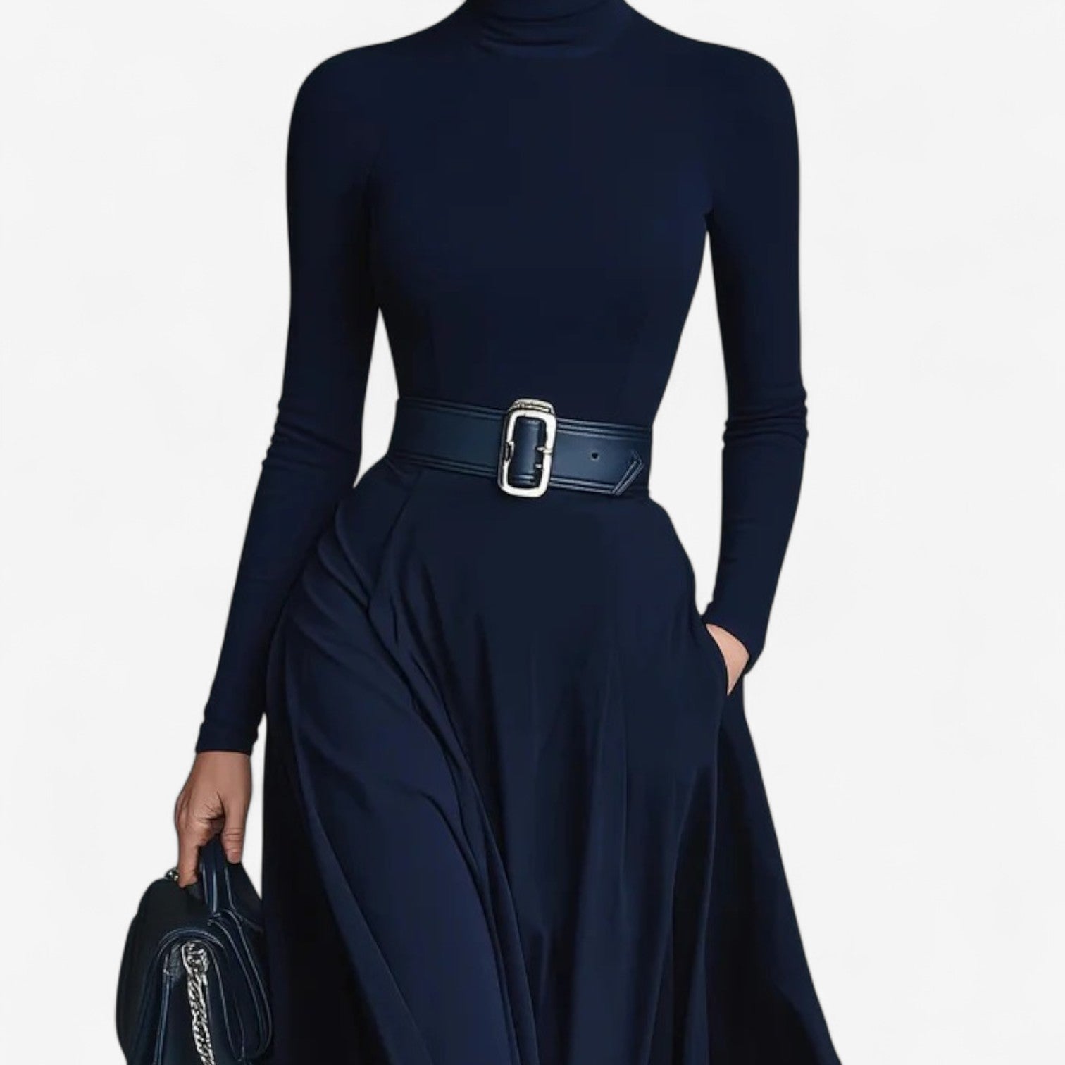 Yvelise™ Robe Maxi à Col Montant