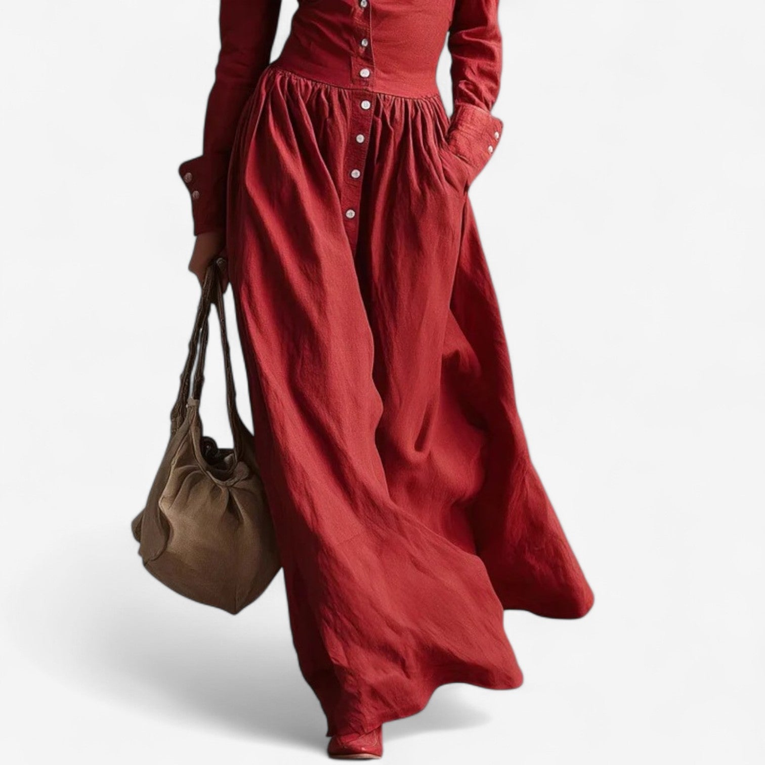 Janine™ Robe Boutonnée Élégante