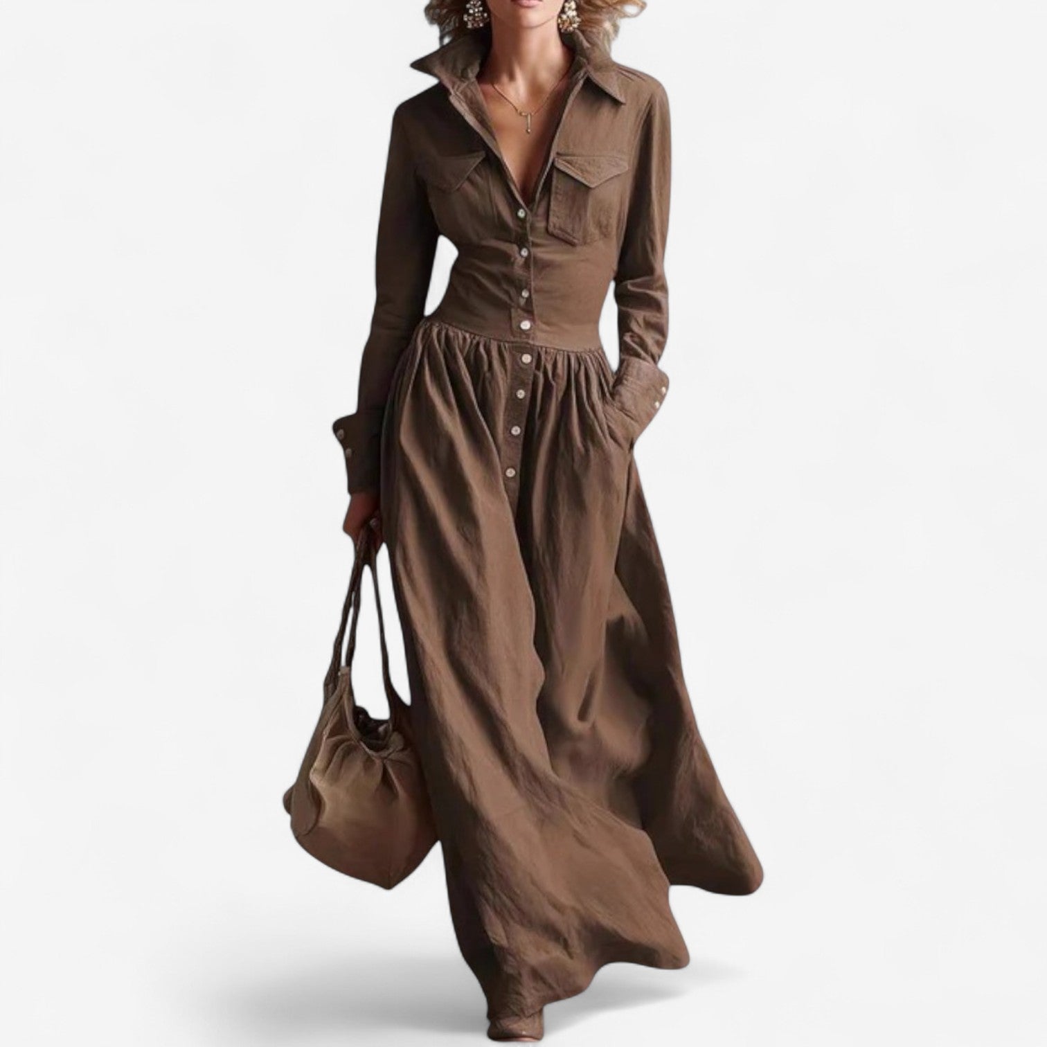 Janine™ Robe Boutonnée Élégante